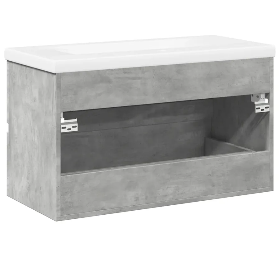 Ensemble de meubles de salle de bain 2 pcs gris béton - 6