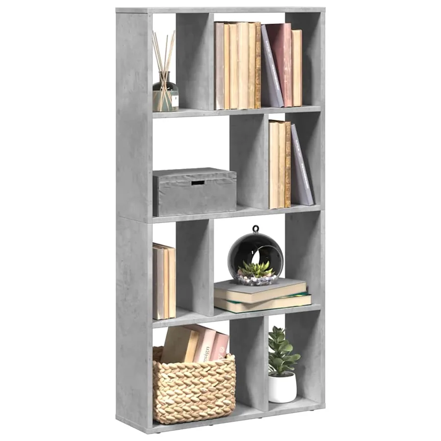 Bibliothèque gris béton 60x20x120,5 cm bois d'ingénierie