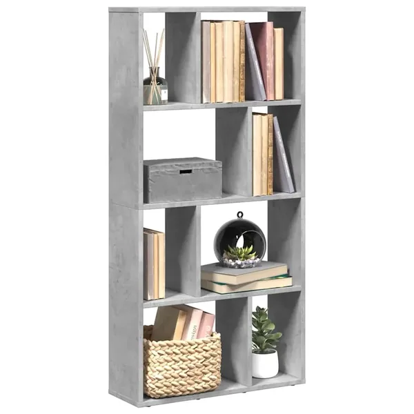 Bibliothèque gris béton 60x20x120,5 cm bois d'ingénierie