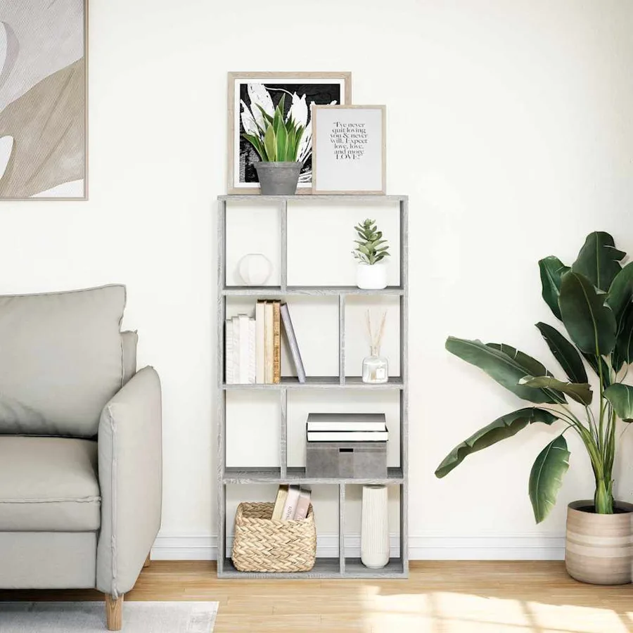 Bibliothèque sonoma gris 60x20x120,5 cm bois d'ingénierie - 3