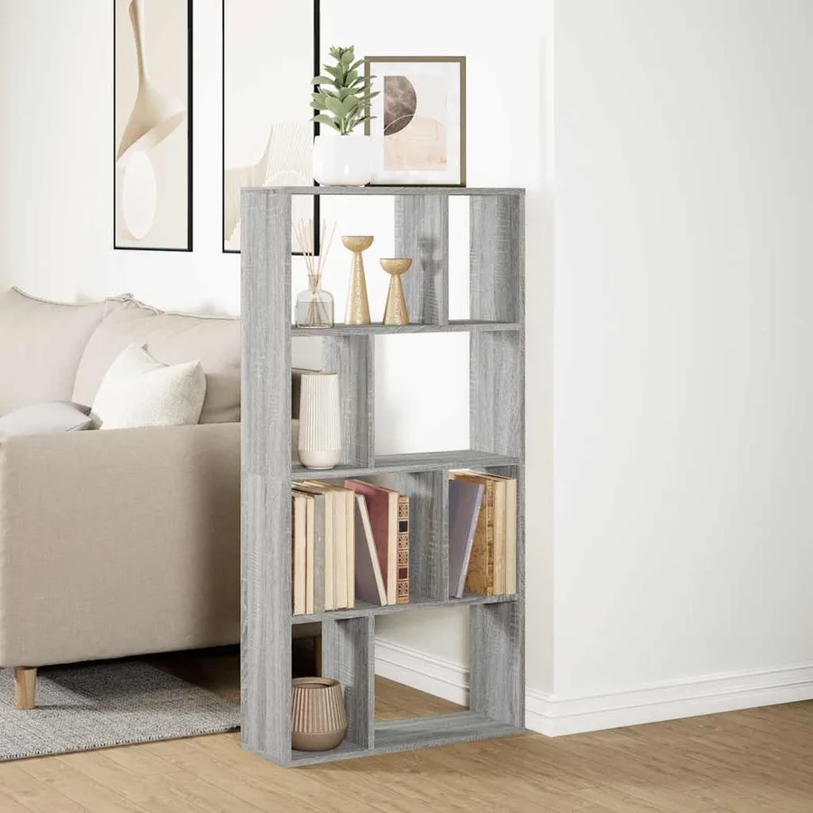 Bibliothèque sonoma gris 60x20x120,5 cm bois d'ingénierie - 4