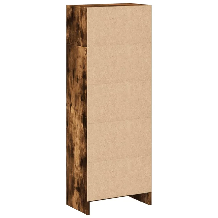 Bibliothèque chêne fumé 40x24x109 cm bois d'ingénierie - 5