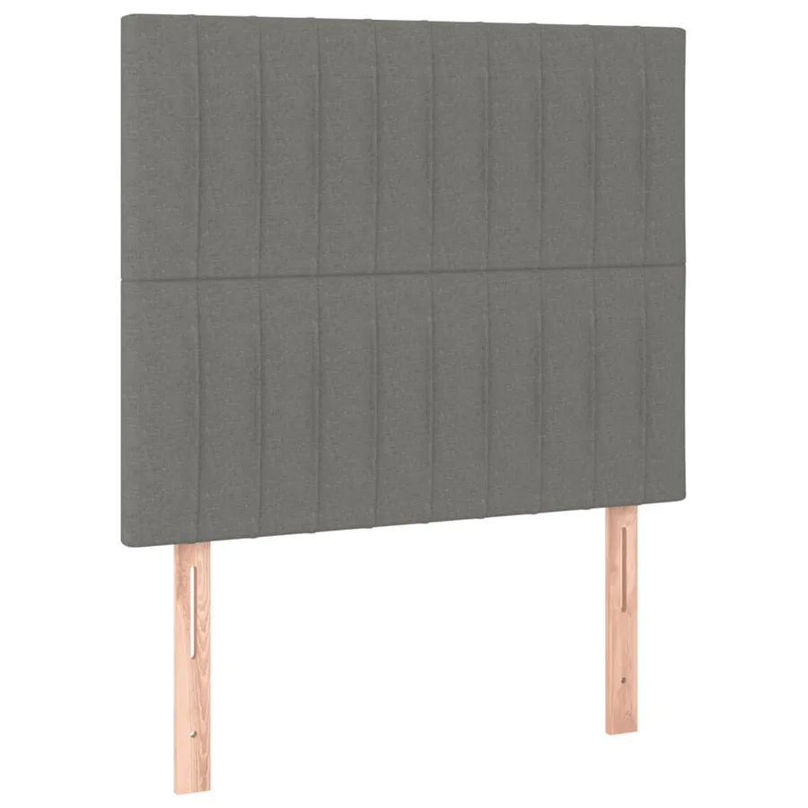 Sommier à lattes de lit avec matelas Gris foncé 90x200 cm Tissu - 6