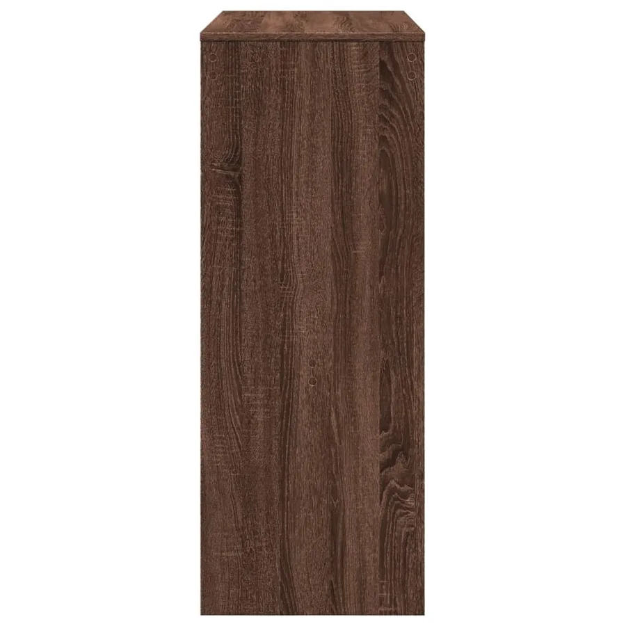 Table de bar avec étagères chêne marron bois d'ingénierie - 5