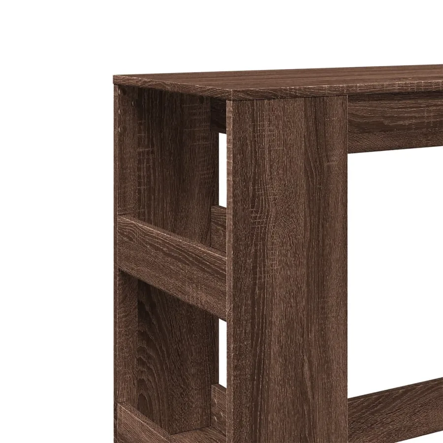 Table de bar avec étagères chêne marron bois d'ingénierie - 7