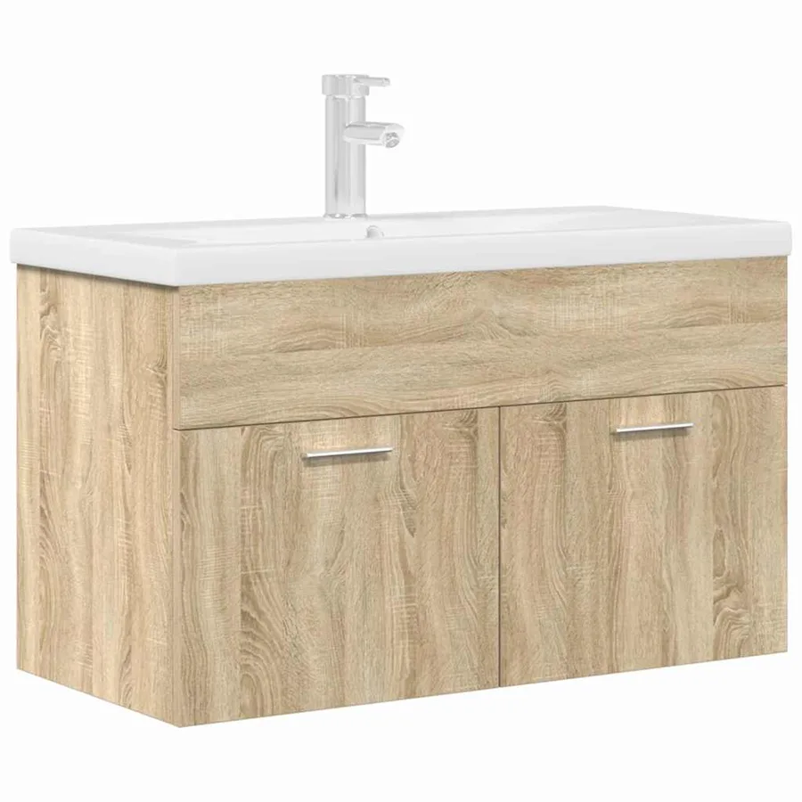 Armoire lavabo de salle de bain et vasque et robinet intégrés - 2