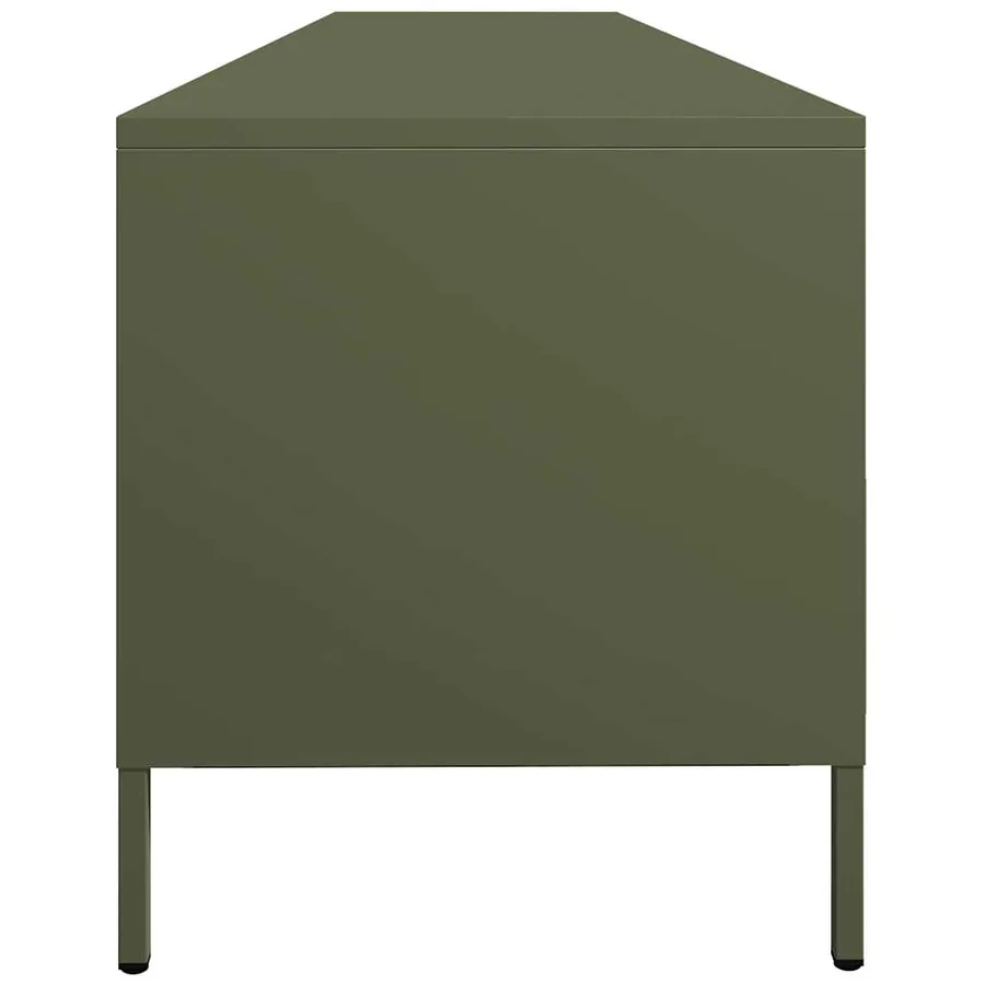 Meuble TV vert olive 202x39x43,5 cm acier laminé à froid - 6