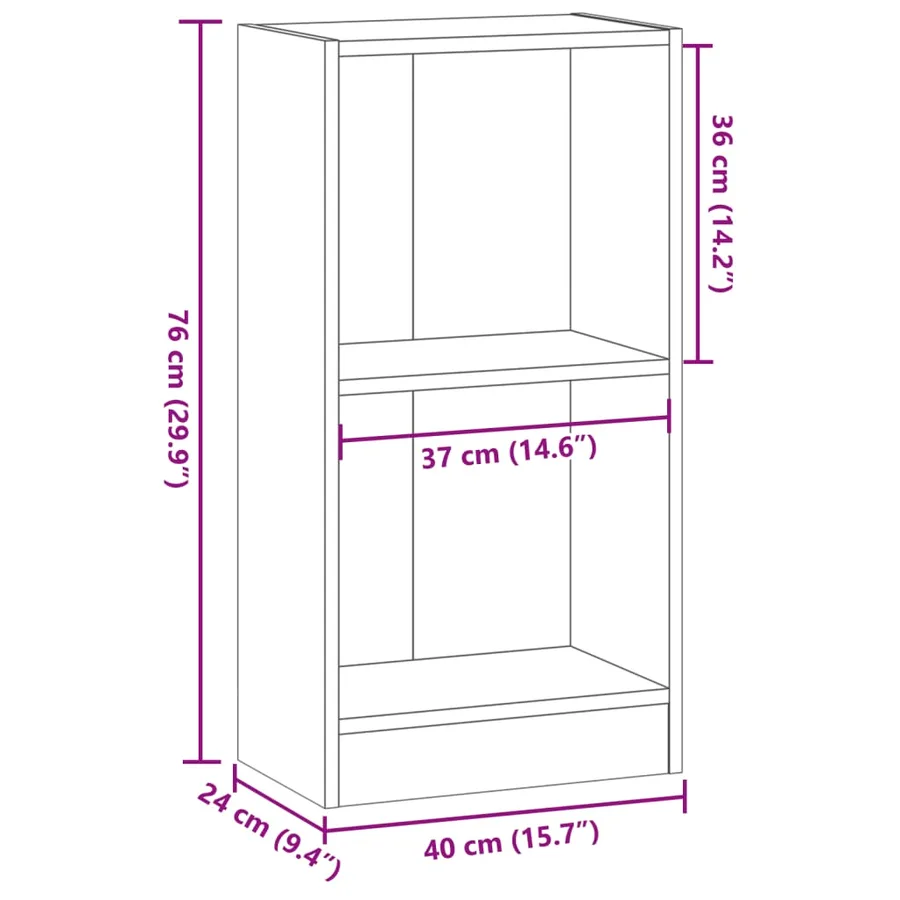 Bibliothèque chêne marron 40x24x76 cm bois d'ingénierie - 9