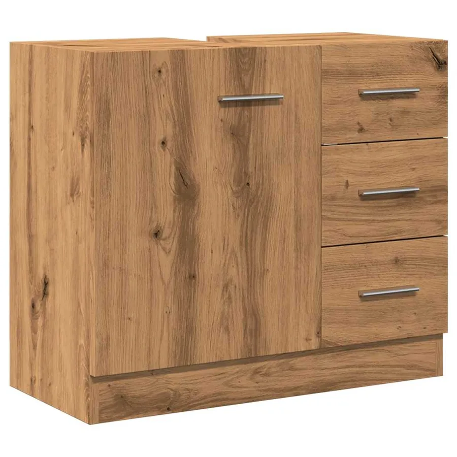 Armoire d'évier chêne artisanal 63x30x54 cm bois d'ingénierie - 2