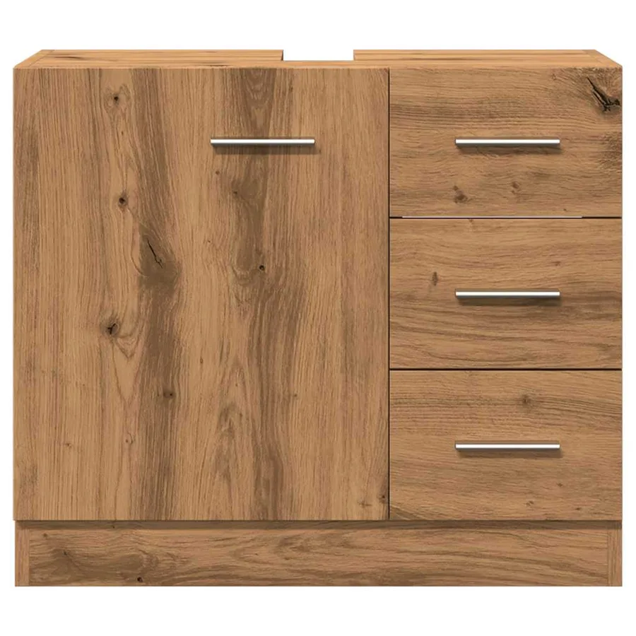 Armoire d'évier chêne artisanal 63x30x54 cm bois d'ingénierie - 4
