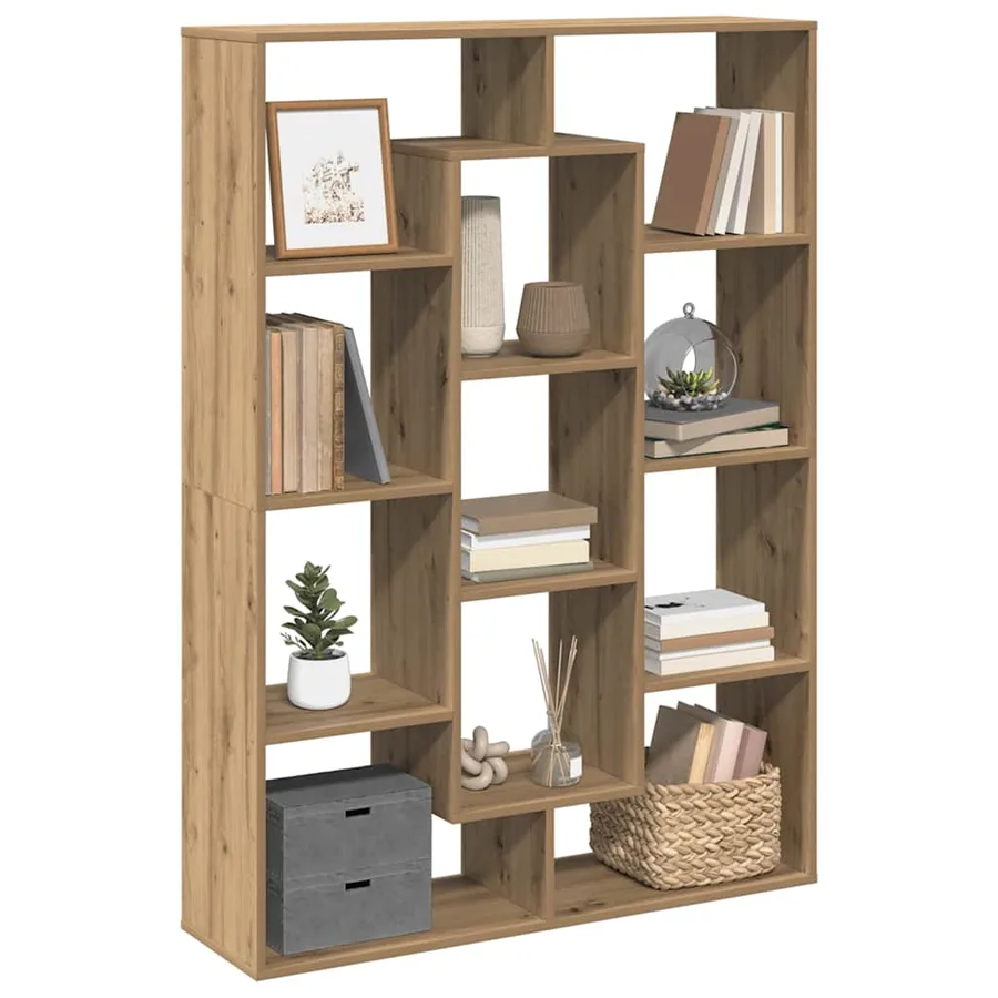 Bibliothèque chêne artisanal 102x29x143 cm bois d'ingénierie - 4