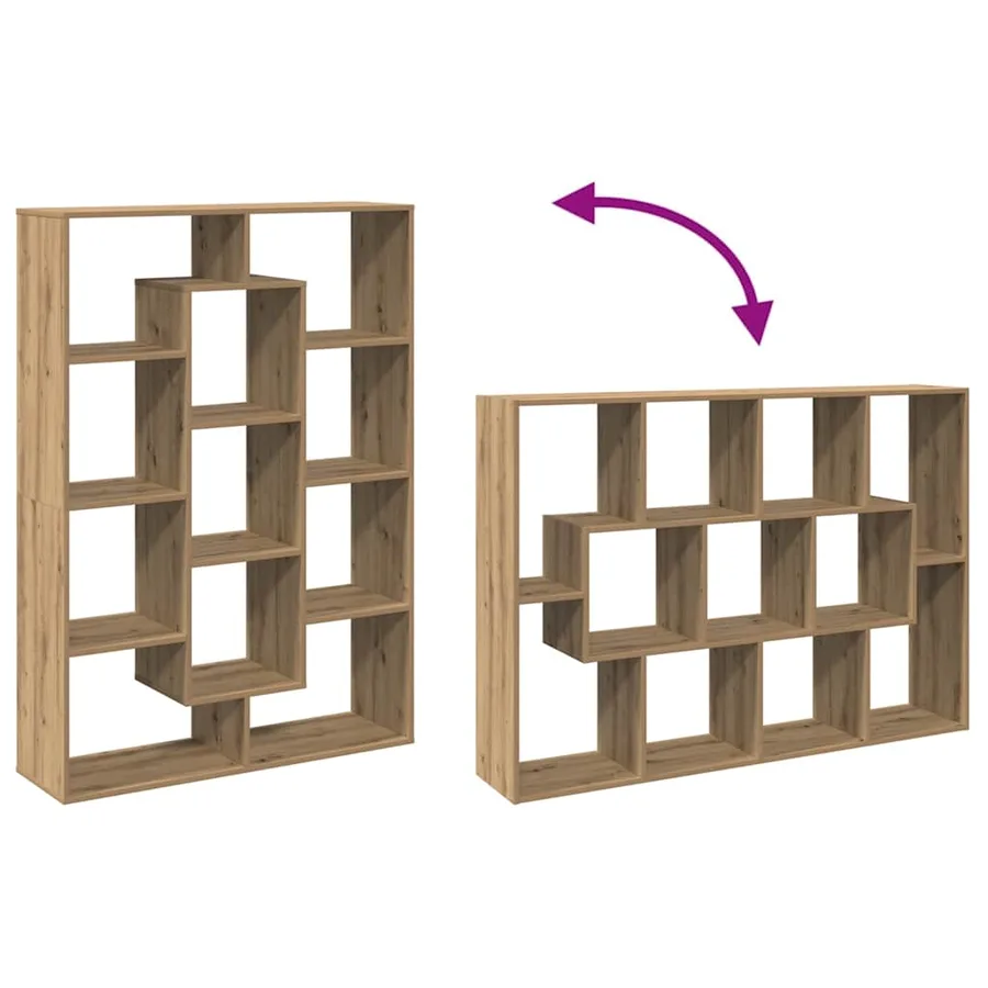 Bibliothèque chêne artisanal 102x29x143 cm bois d'ingénierie - 8