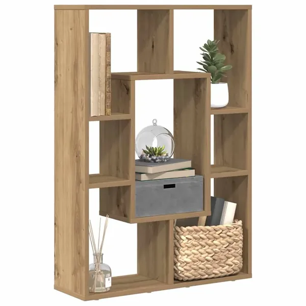 Bibliothèque chêne artisanal 63x20x90 cm bois d'ingénierie