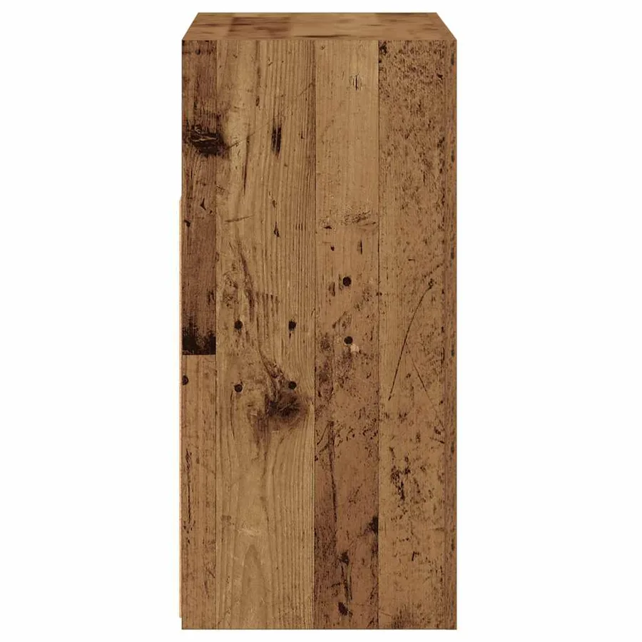 Buffet et lumières LED vieux bois 80x35x75 cm bois d'ingénierie - 8
