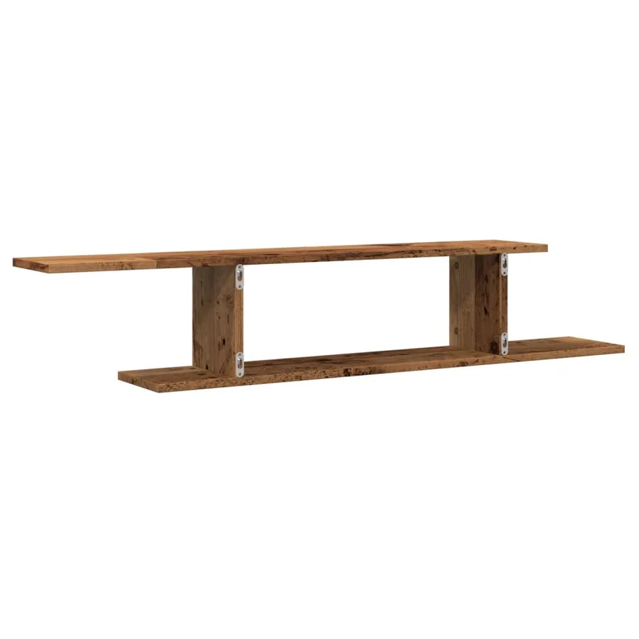 Étagère TV murale vieux bois 125x18x23 cm bois d'ingénierie - 6