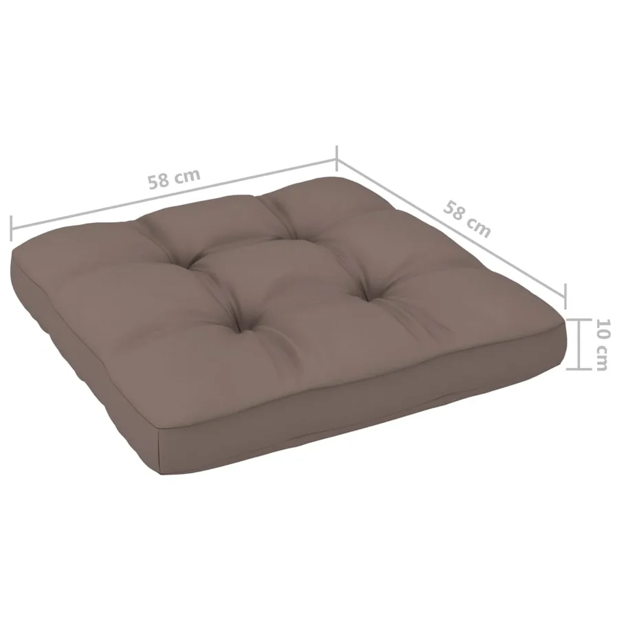 Salon de jardin palette 4pcs avec coussins Pin imprégné de gris - 9