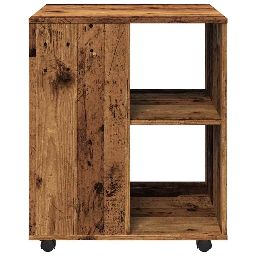 Armoire à roulettes vieux bois 60x53x72 cm bois d'ingénierie - 5