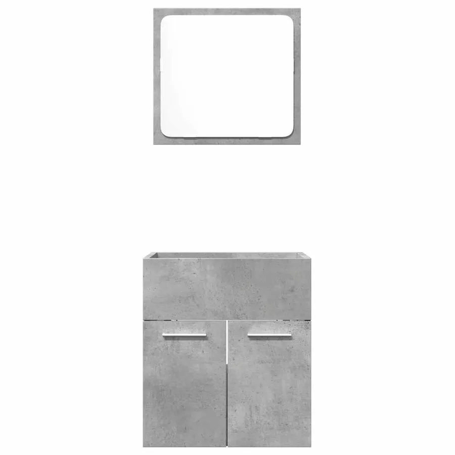 Ensemble de meubles de salle de bain 2 pcs gris béton - 4