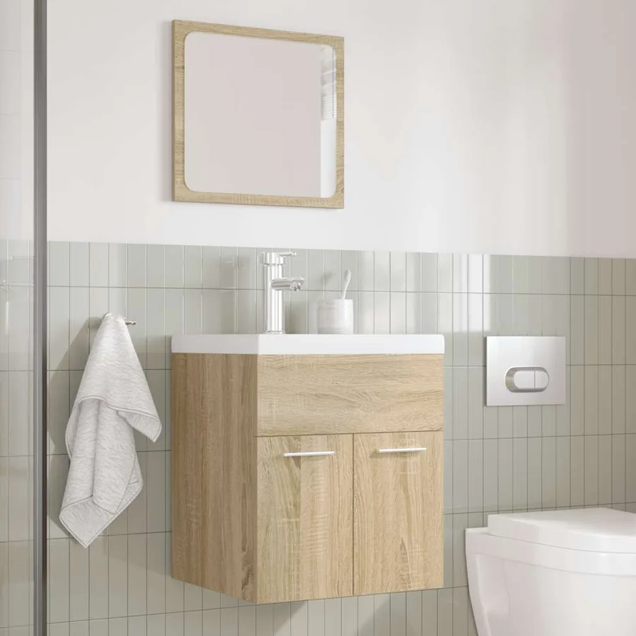 Ensemble de meubles de salle de bain 3 pcs chêne sonoma - 3