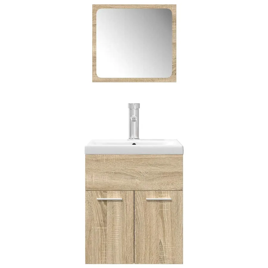 Ensemble de meubles de salle de bain 3 pcs chêne sonoma - 4