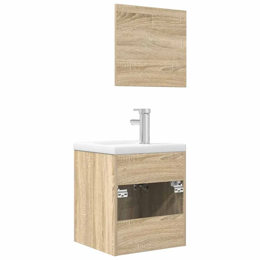 Ensemble de meubles de salle de bain 3 pcs chêne sonoma - 7