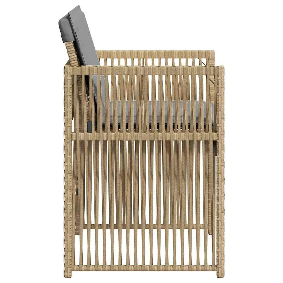 Chaises de jardin avec coussins lot de 4 mélange beige - 6
