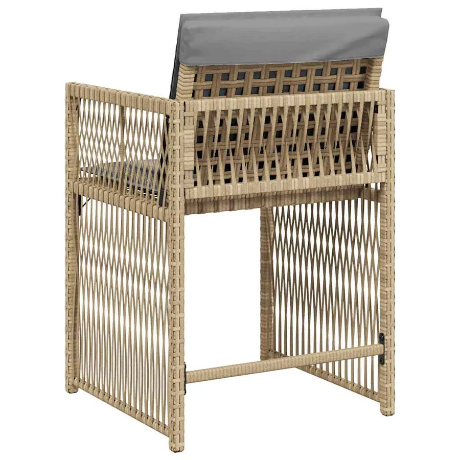 Chaises de jardin avec coussins lot de 4 mélange beige - 7