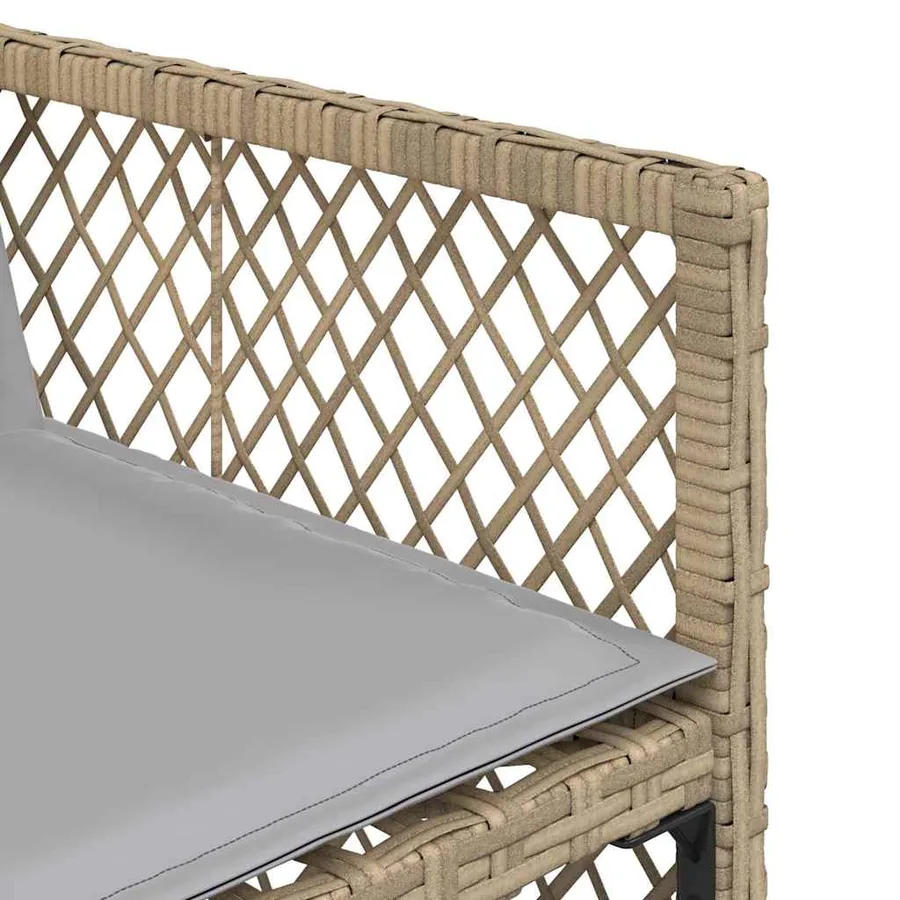 Chaises de jardin avec coussins lot de 4 mélange beige - 10