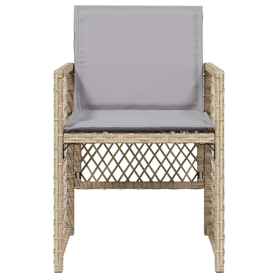 Chaises de jardin avec coussins lot de 4 mélange beige - 5
