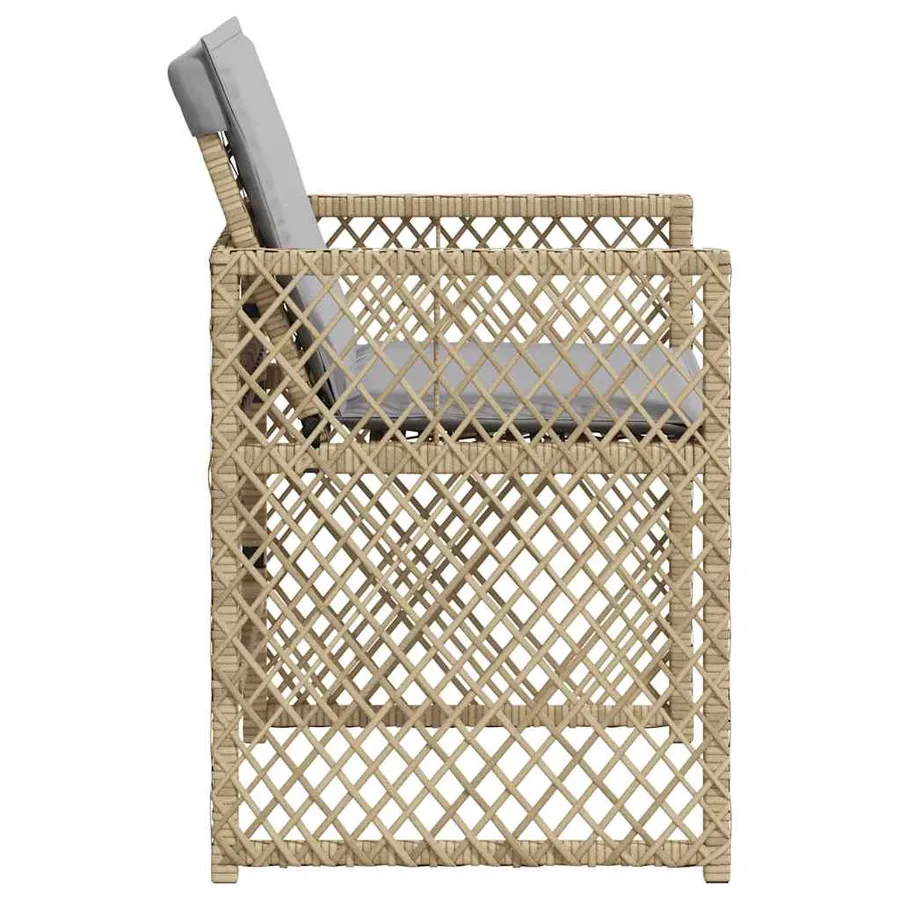 Chaises de jardin avec coussins lot de 4 mélange beige - 6
