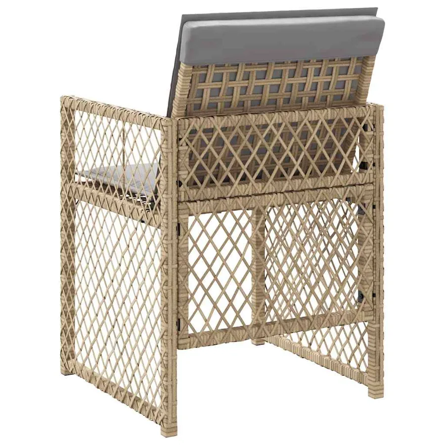 Chaises de jardin avec coussins lot de 4 mélange beige - 7