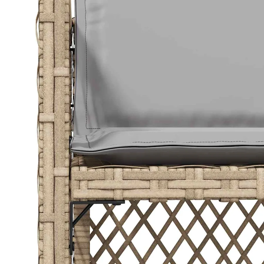 Chaises de jardin avec coussins lot de 4 mélange beige - 9