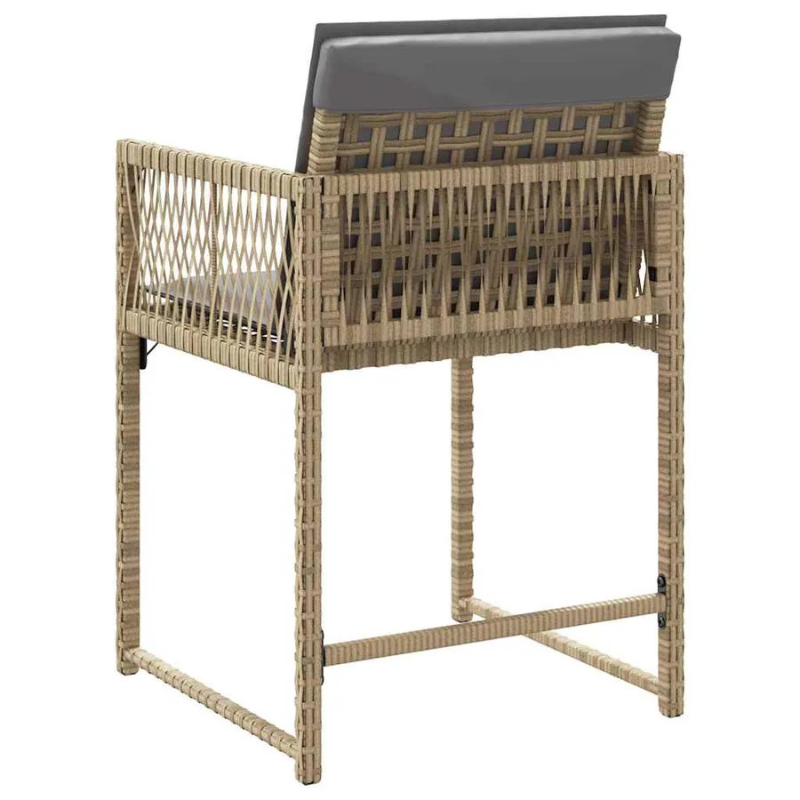 Chaises de jardin avec coussins lot de 4 mélange beige - 7