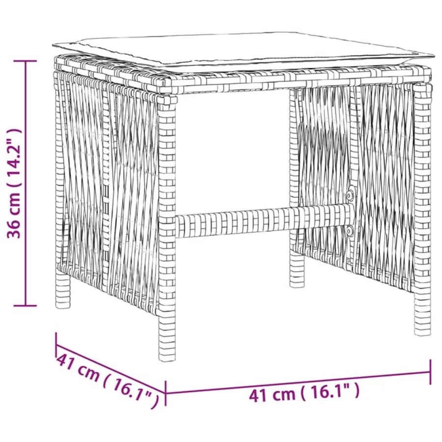 Tabourets jardin et coussins lot de 4 mélange beige 41x41x36 cm - 11