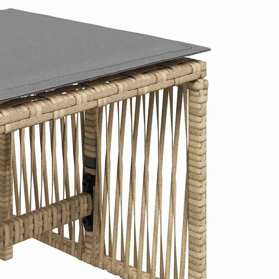 Tabourets jardin et coussins lot de 4 mélange beige 41x41x36 cm - 9