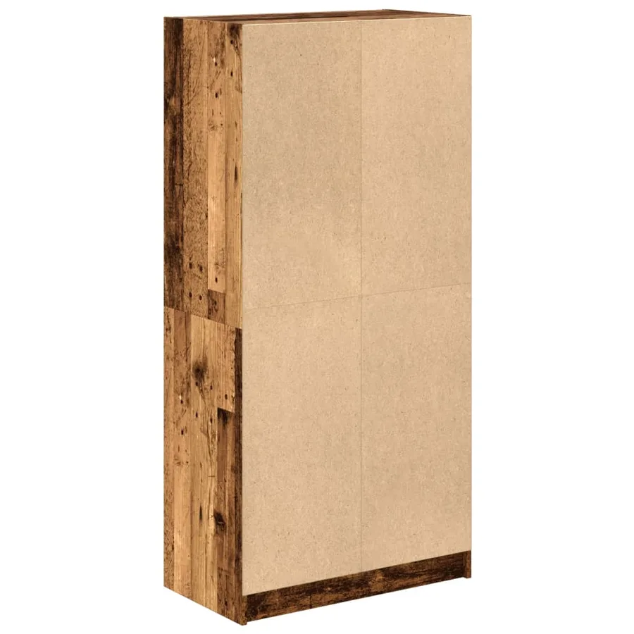 Buffet haut avec portes vieux bois 68x37x142 cm bois ingénierie - 6