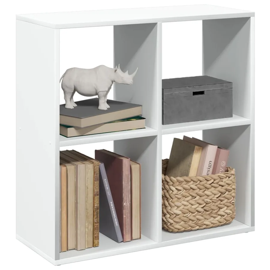Bibliothèque séparateur de pièce Blanc 69,5 x 29 x 69,5 cm Bois d'ingénierie