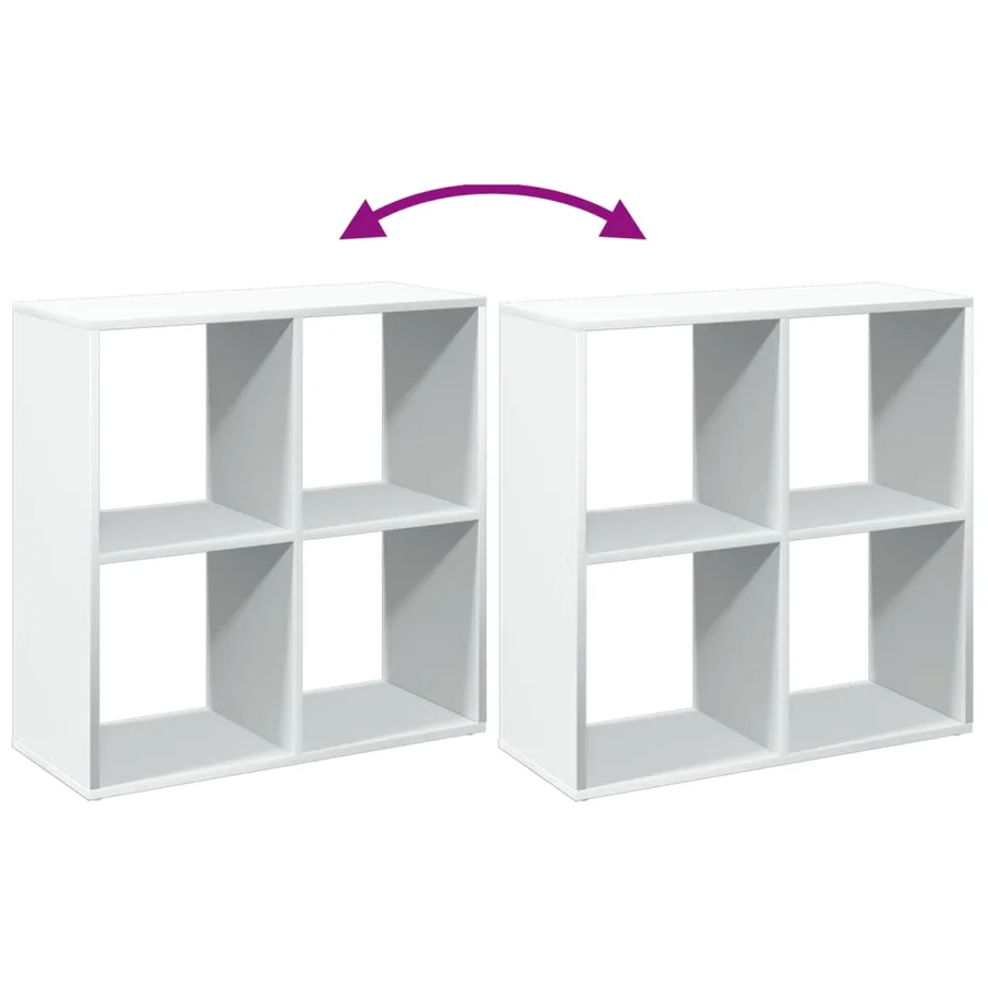 Bibliothèque séparateur de pièce Blanc 69,5 x 29 x 69,5 cm Bois d'ingénierie - 9