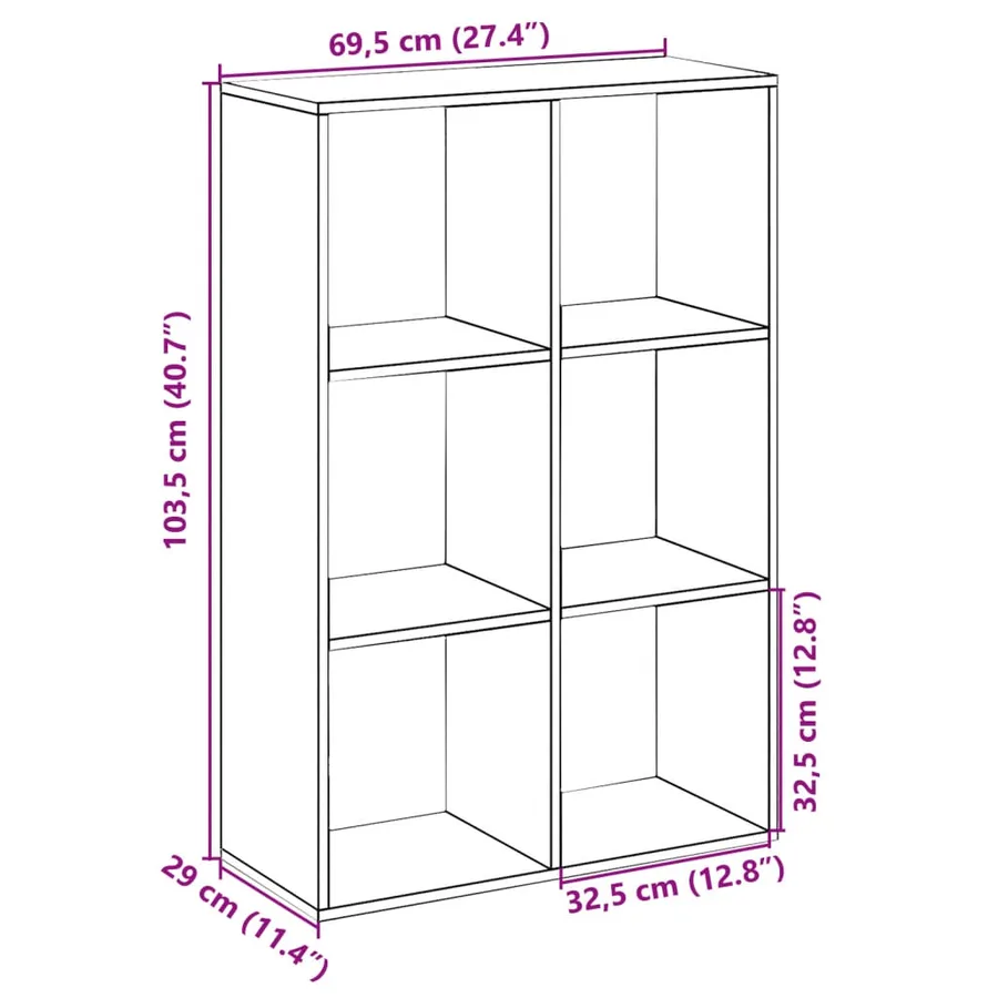 Étagère séparatrice de pièce gris béton 69,5x29x103,5 cm - 11