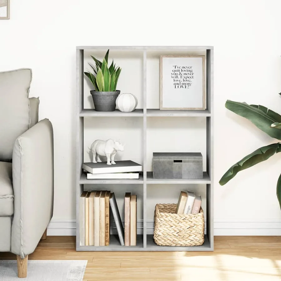 Étagère séparatrice de pièce gris béton 69,5x29x103,5 cm - 3