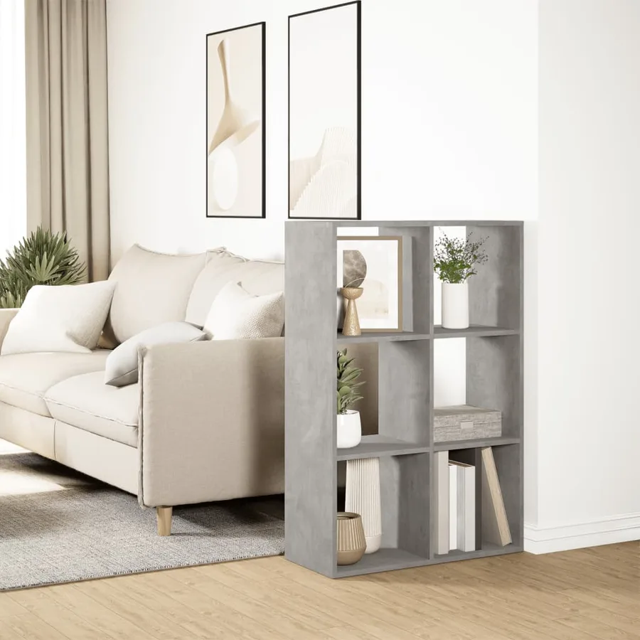 Étagère séparatrice de pièce gris béton 69,5x29x103,5 cm - 4