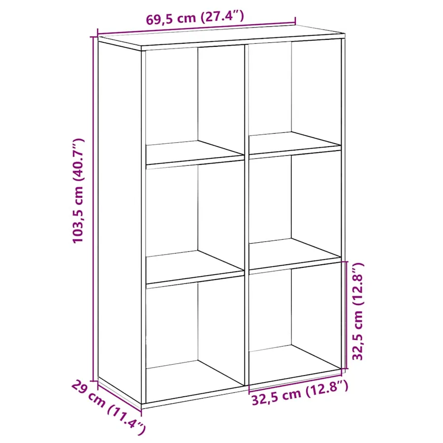 Étagère séparatrice de pièce chêne artisanal 69,5x29x103,5 cm - 12