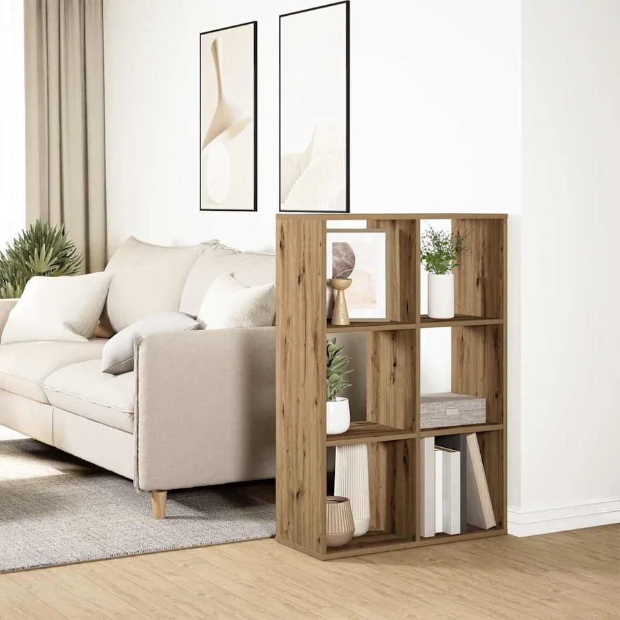 Étagère séparatrice de pièce chêne artisanal 69,5x29x103,5 cm - 4