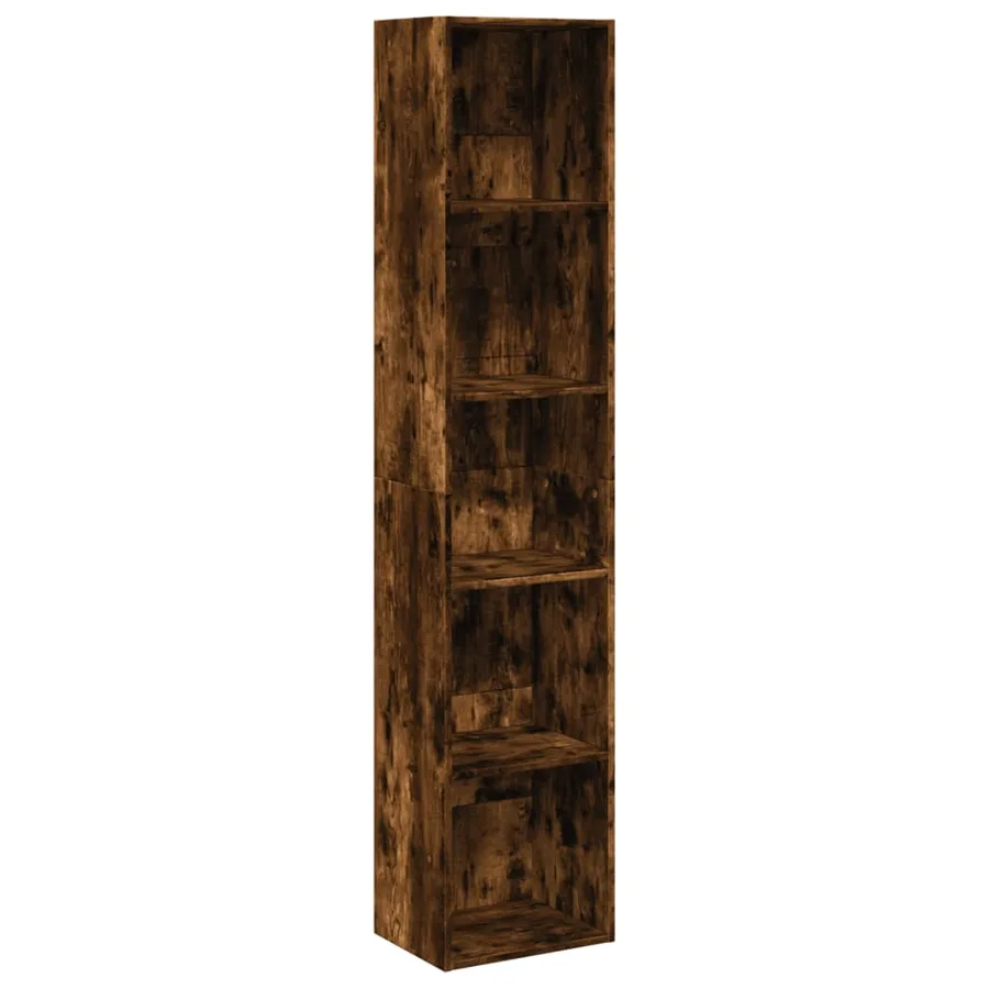 Bibliothèque chêne fumé 40x30x189 cm bois d'ingénierie - 2