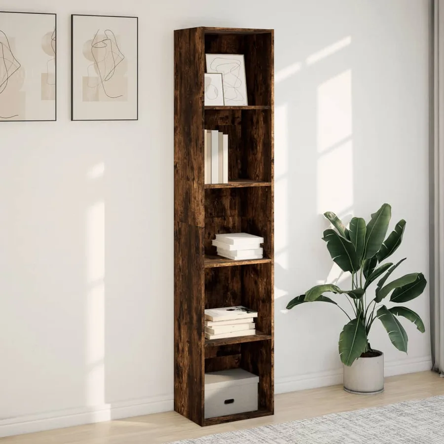 Bibliothèque chêne fumé 40x30x189 cm bois d'ingénierie - 3