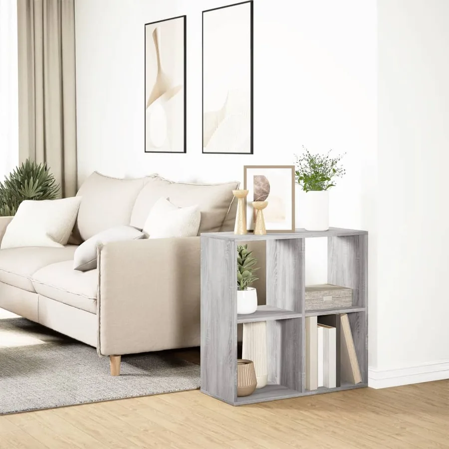 Étagère séparatrice de pièce sonoma gris 69,5x29x69,5 cm - 4