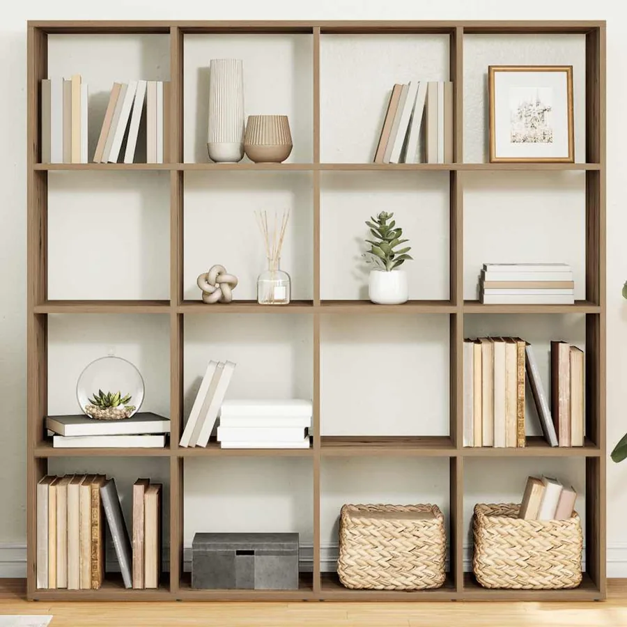 Bibliothèque chêne artisanal 102x29x143 cm bois d'ingénierie