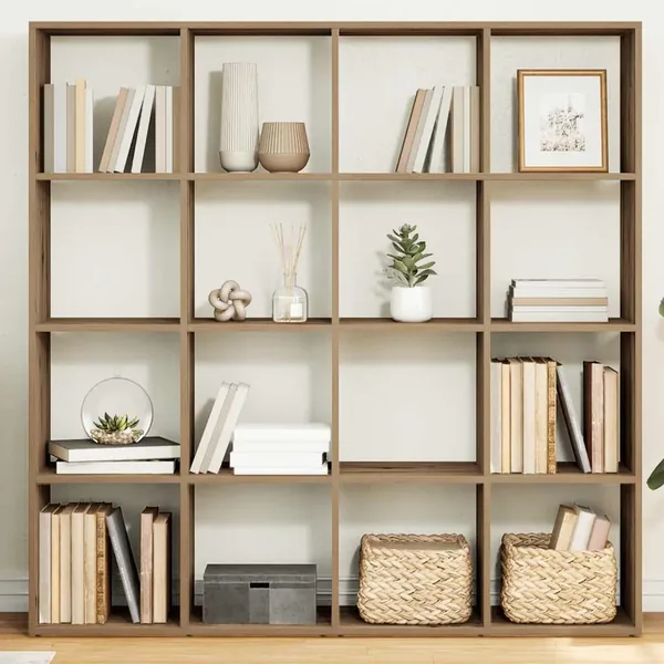 Bibliothèque chêne artisanal 102x29x143 cm bois d'ingénierie
