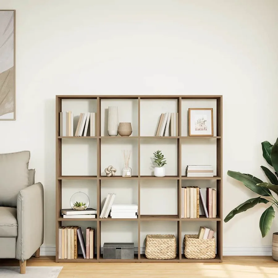 Bibliothèque chêne artisanal 102x29x143 cm bois d'ingénierie - 3
