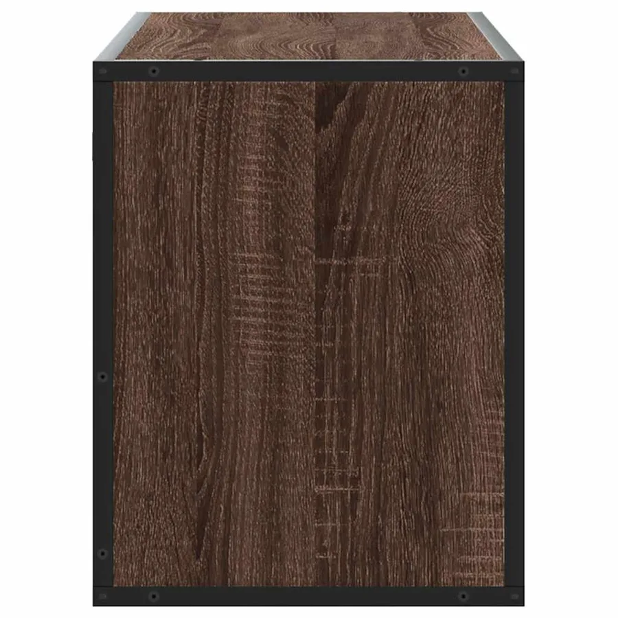 Meuble TV chêne marron 100x31x39,5cm bois d'ingénierie et métal - 5